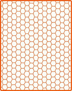 Geometric Honeycomb Pattern Orange Rug