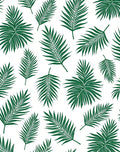 Green Palm Frond Tropical Pattern Rug
