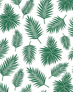 Green Palm Frond Tropical Pattern Rug