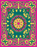 Vibrant Floral Medallion Graphic Design Rug