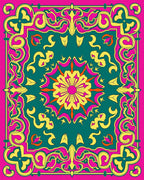 Vibrant Floral Medallion Graphic Design Rug