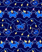 Blue Dog Light Pattern Design Rug