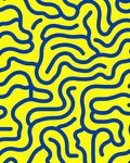 Bold Blue Line Abstract Bright Rug