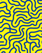 Bold Blue Line Abstract Bright Rug
