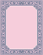Ornate Floral Motif Border Design Rug