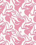 Abstract Pink Floral Swirl Pattern Rug