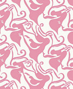Abstract Pink Floral Swirl Pattern Rug