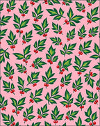 Whimsical Holly Berry Leafy Arrangement Rug