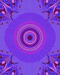 Vibrant Purple Geometric Kaleidoscope Pattern Rug
