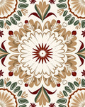 Floral Mandala Pattern With Earthy Tones Rug