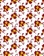 Red Floral Branch Pattern Design Rug