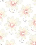 Floral Swirl Pastel Cream Design Rug