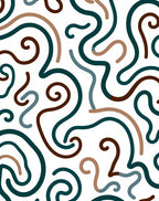 Abstract Swirls And Curves Pattern Rug