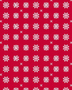 Red Snowflake Pattern Rug