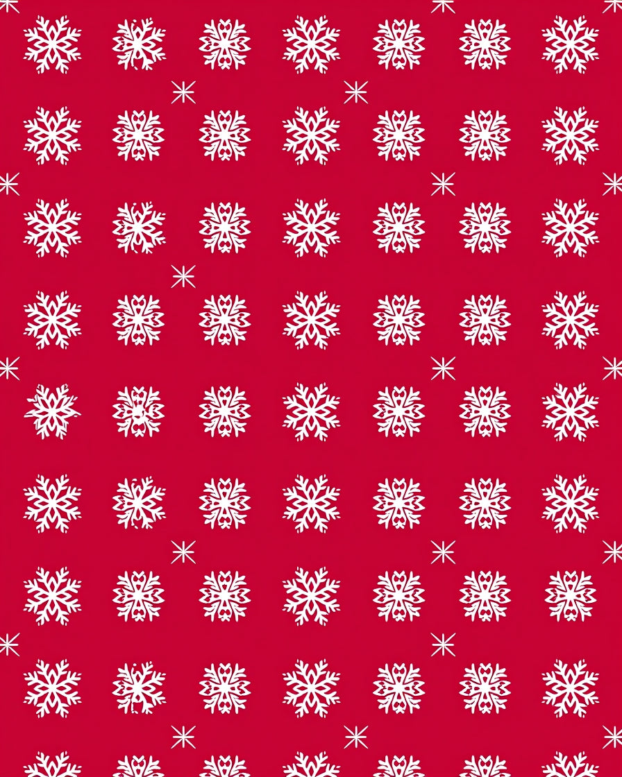 Red Snowflake Pattern Rug