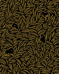 Golden Leafy Animals Pattern Rug