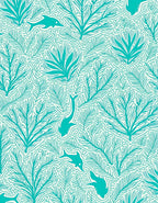 Aqua Marine Life Pattern Rug