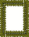 Green Leaf Border Pattern Design Rug