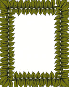 Green Leaf Border Pattern Design Rug