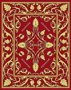 Ornate Floral Red 24K Gold Design Rug