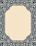 Ornate Floral Border Design Rug