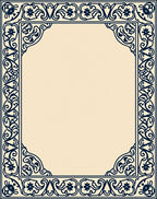 Ornate Floral Border Design Rug