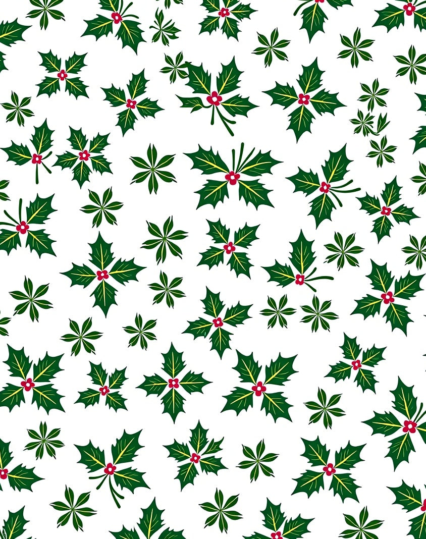 Holly Berry Leaves Pattern Rug