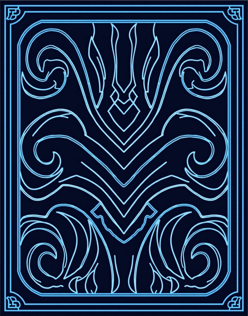 Neo-Art Deco Blue Swirl Design Rug