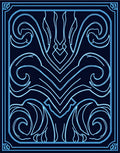 Neo-Art Deco Blue Swirl Design Rug