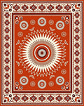 Bold Folk Art Sunburst Floral Rug