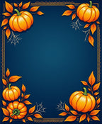 Autumn Pumpkin And Leaf Frame Rug