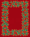 Red Floral Bordered Festive Rug