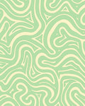 Mint And Cream Swirling Lines Rug