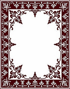 Rich Dark Red Ornate Scroll Border Rug