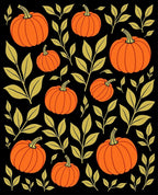 Orange Pumpkin Leaf Pattern Rug