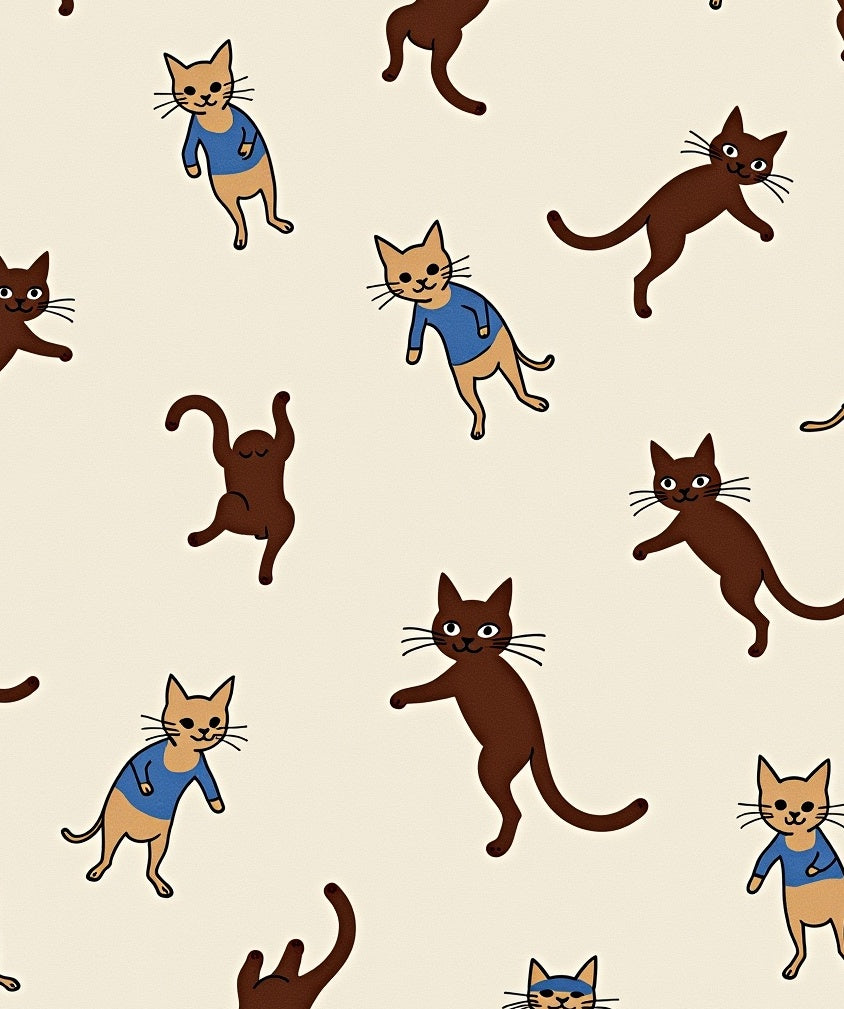 Whimsical Cats Pattern Fun Design Rug