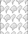 Organic Leaf Pattern Black White Rug