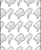 Organic Leaf Pattern Black White Rug