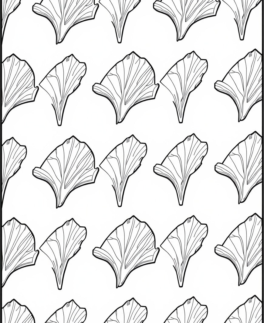 Organic Leaf Pattern Black White Rug