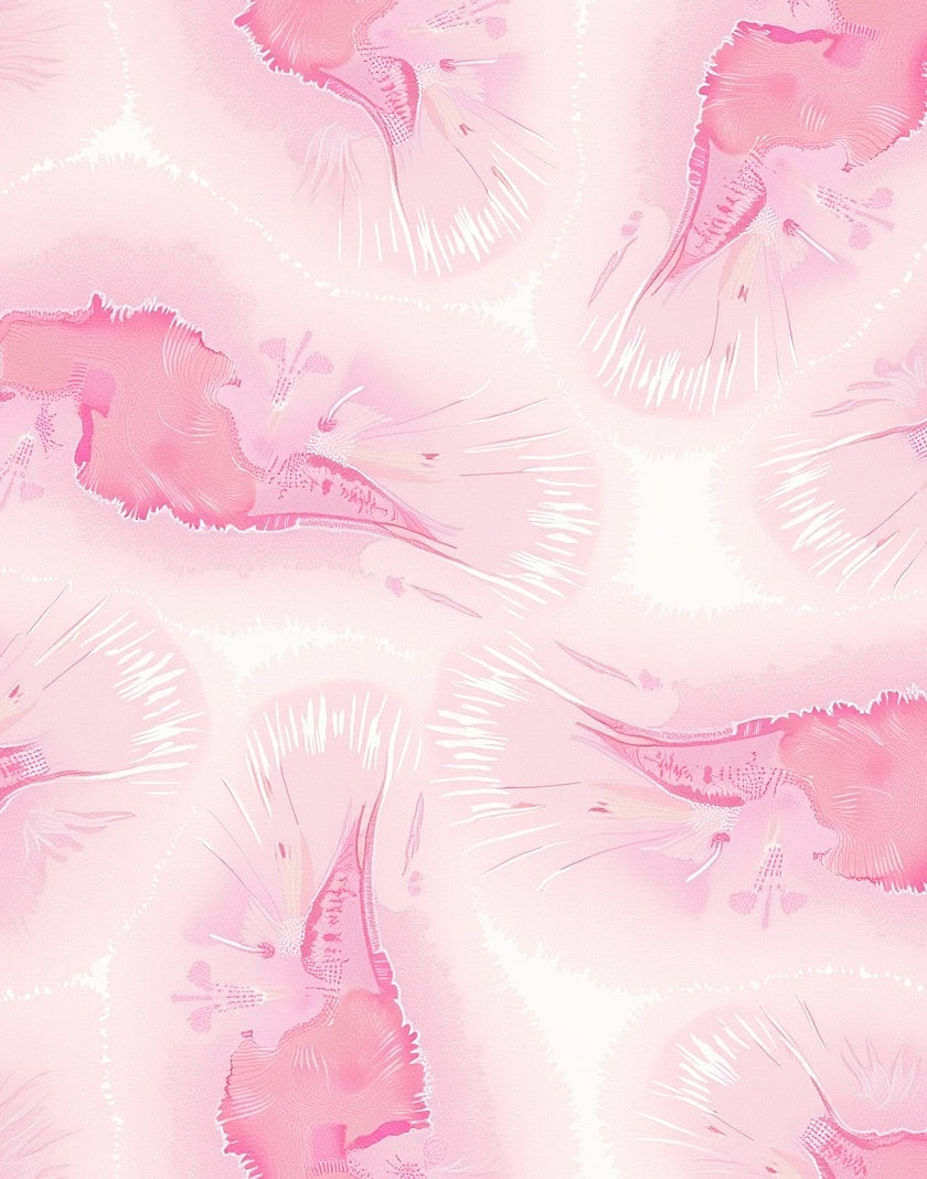Pink Watercolor Floral Burst Rug