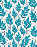 Teal Leaf Pattern Surface Design Rug