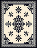 Classic Floral Medallion Border Pattern Rug