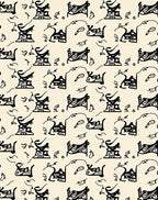 Abstract Sculptural Black White Pattern Rug