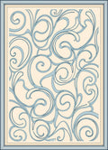Cream Blue Swirl Pattern Design Rug