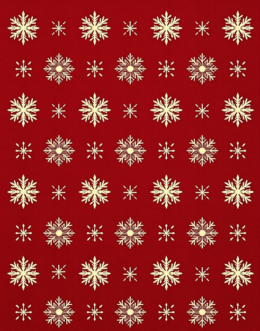 Classic Red Snowflake Festive Pattern Rug