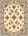 Art Nouveau Floral Symmetry Pattern Rug