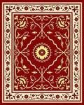 Red Floral Medallion Ornamental Design Rug