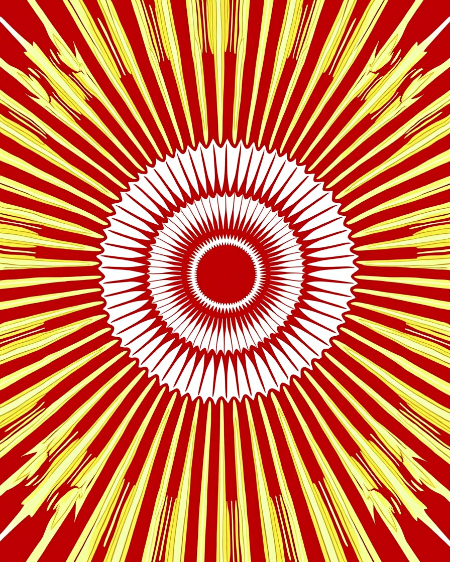 Radiant Sunburst Pattern Rug