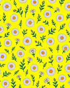 Bright Yellow Daisy Floral Pattern Rug