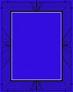 Art Deco Blue Geometric Fan Pattern Rug